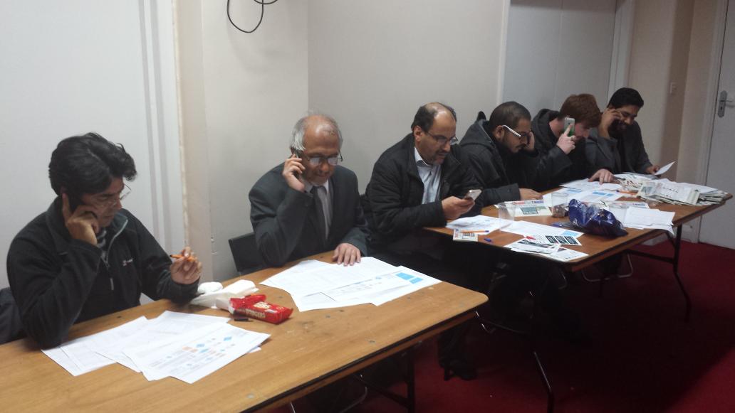 MFMiddlesex's tweet photo. Arabic, Pashtu, Gujrati, Urdu, Farsi &amp; English calls from our next group of volunteers to #getthevoteout for #GE2015 http://t.co/T78GVbmOav