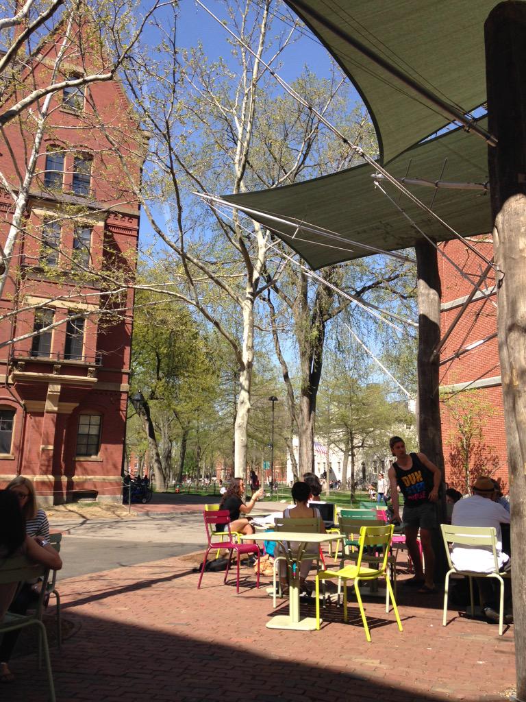RobShimmin's tweet photo. Iced latte at #Harvard - overheard 'disruption' as students chat. Thanks for an amazing conf #ifswoco15 http://t.co/5xnaBskIq6