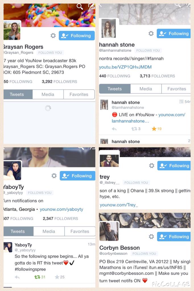 Jackie_Spitz's tweet photo. @Graysan_Rogers @Iamhannahstone @_itstrey__ @corbynbesson @_yaboytyy #illuminatisquad follows=complete😎😎 thanks guys😘 http://t.co/7El0uTOAJb
