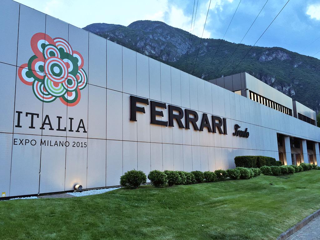 LunelliMatteo's tweet photo. The symbol of the #italian #pavillion #Expo2015 on the facade of @FerrariTrento #winery #change #mountains #trento http://t.co/C43ManiJLw