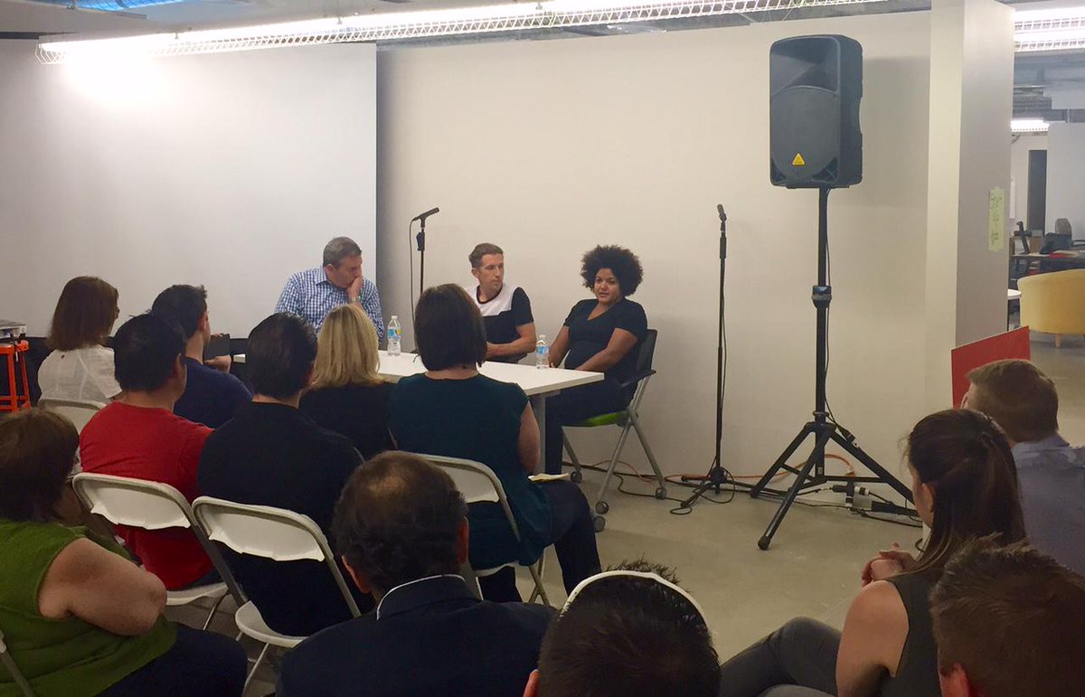 CBUSRegion's tweet photo. It's a packed house to hear @TanishaRobinson of #PrintSyndicate & @JasonPRoss of @JackThreads at #CMHStartupWeek http://t.co/ZBafk1dToh