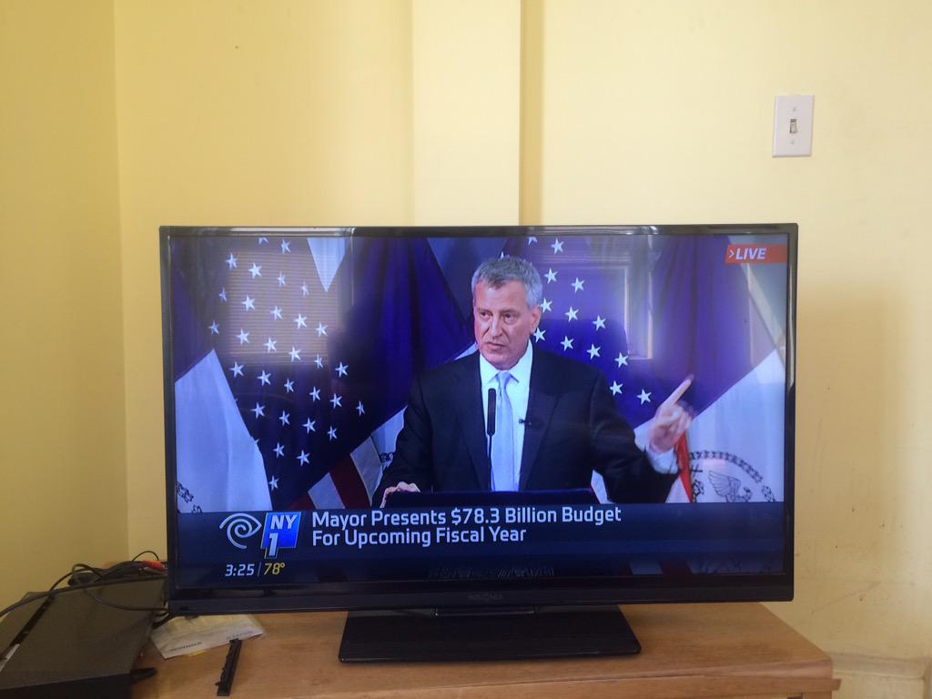 Happening now: NYC Mayor presents $78.3 billion budget for upcoming fiscal year.