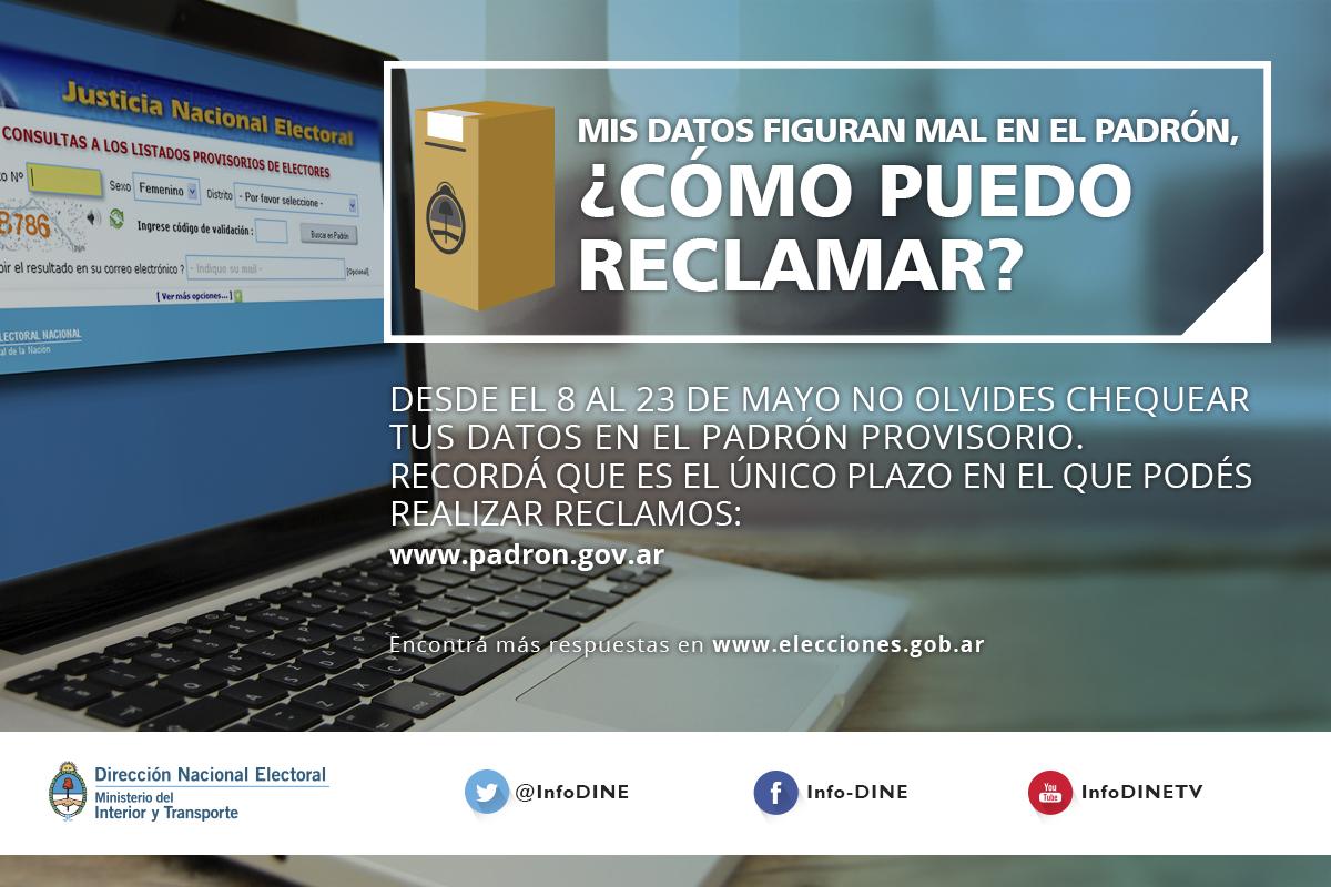 InfoDINE's tweet photo. #Argentina Desde mañana al 23/5 podés consultar tus datos en el padrón provisorio y en caso de errores, reclamar. http://t.co/TJNlKUqh0d