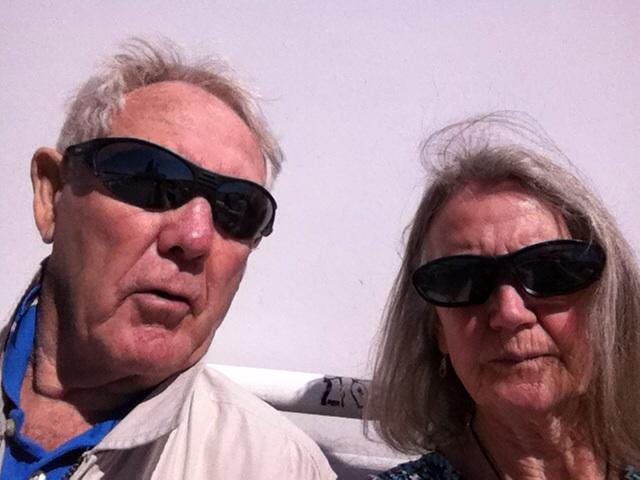 Sunning on ferry deck on way to see Neil Diamond