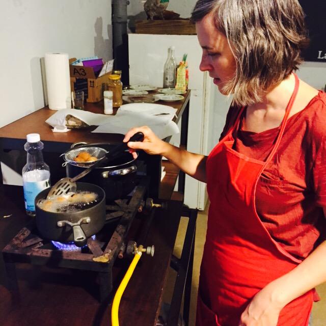 josephdelpesco's tweet photo. Helena is cooking a variation of relleno de pana tonight at #BetaLocal http://t.co/B1fERr2Wye