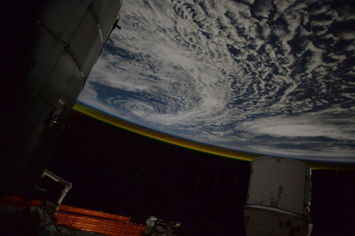 AstroSamantha's tweet image. A moonlit night over the oceans of the Southern hemisphere. Love watching clouds in the moonlight. #HelloEarth