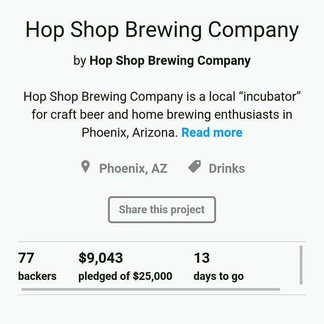 We just passed the $9K mark on #Kickstarter. Help us reach our goal ow.ly/MFn4M   #craftbeer