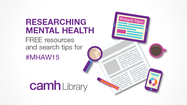 camhEdu's tweet photo. CAMH Library set up some tips and resources to help research #mentalhealth for #MHAW15 http://t.co/okSBcMBoSk ^ah http://t.co/TtHIMG8JAF