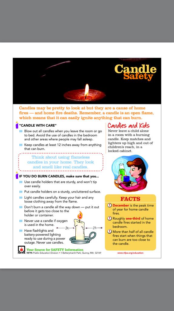 FloridaFireSafe's tweet image. Tips to staying safe with candles, especially during the holidays👍🏼
