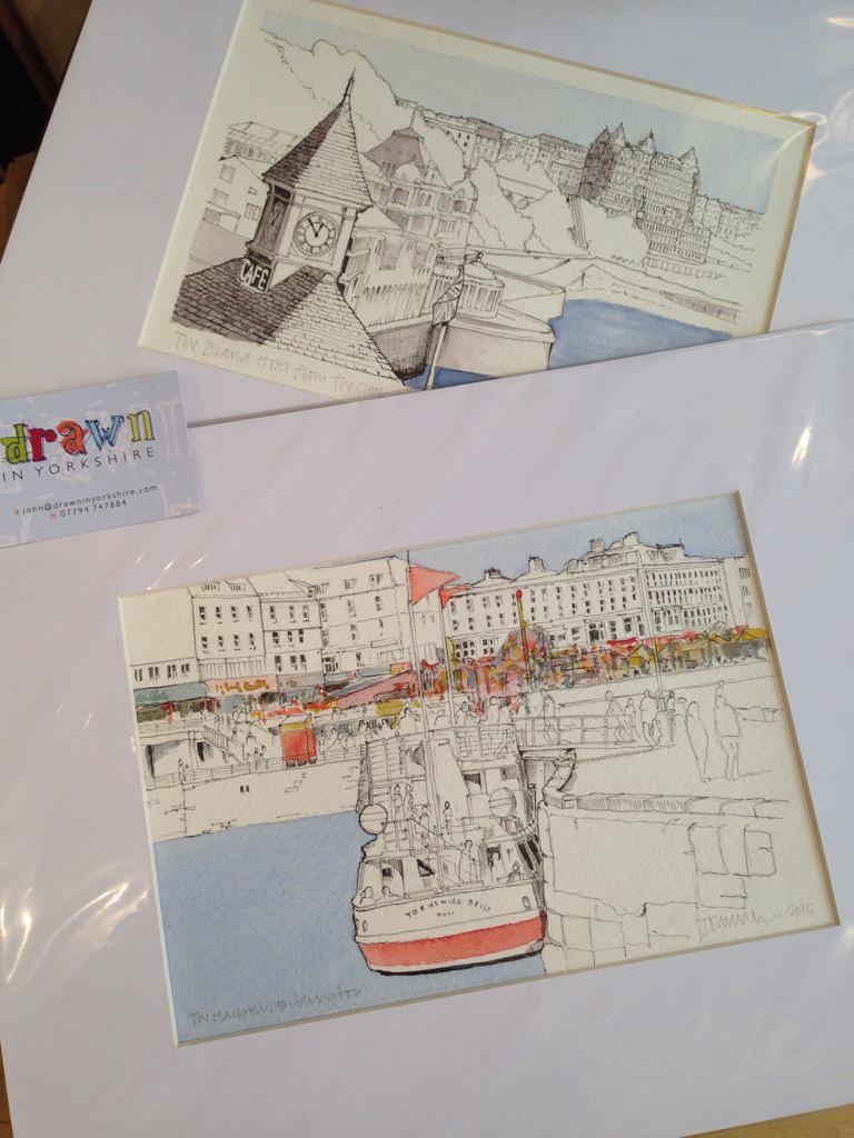 Sketches of #Bridlington and #Scarborough by <a href="/DrawnYorkshire/">JohnDeeHarrison</a> at Gallery 49