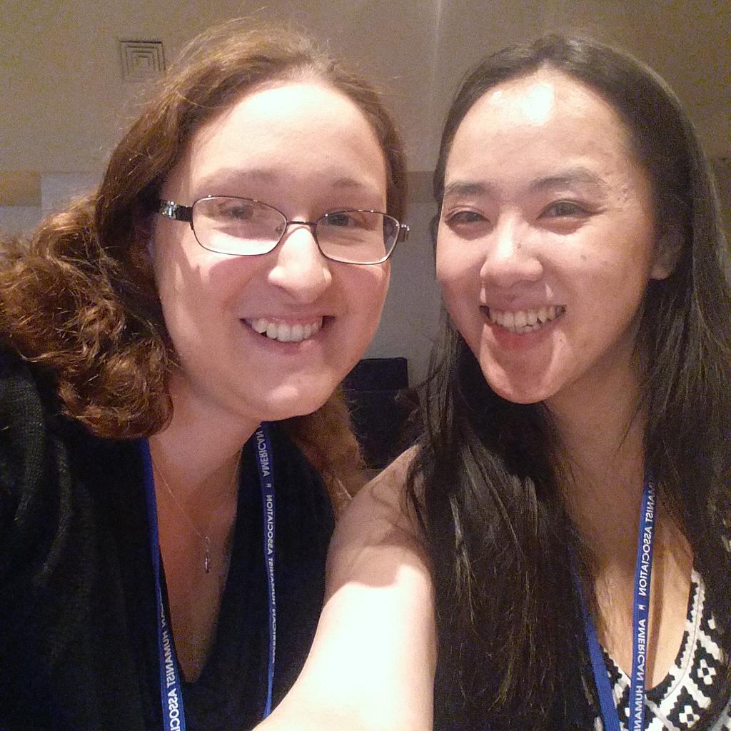 GodlessOrigin's tweet photo. Merrill and I meeting beautiful #humanists at the registration table for #AHACON2015 #denver #nofilter come visit us! http://t.co/ZamT2ADfOF