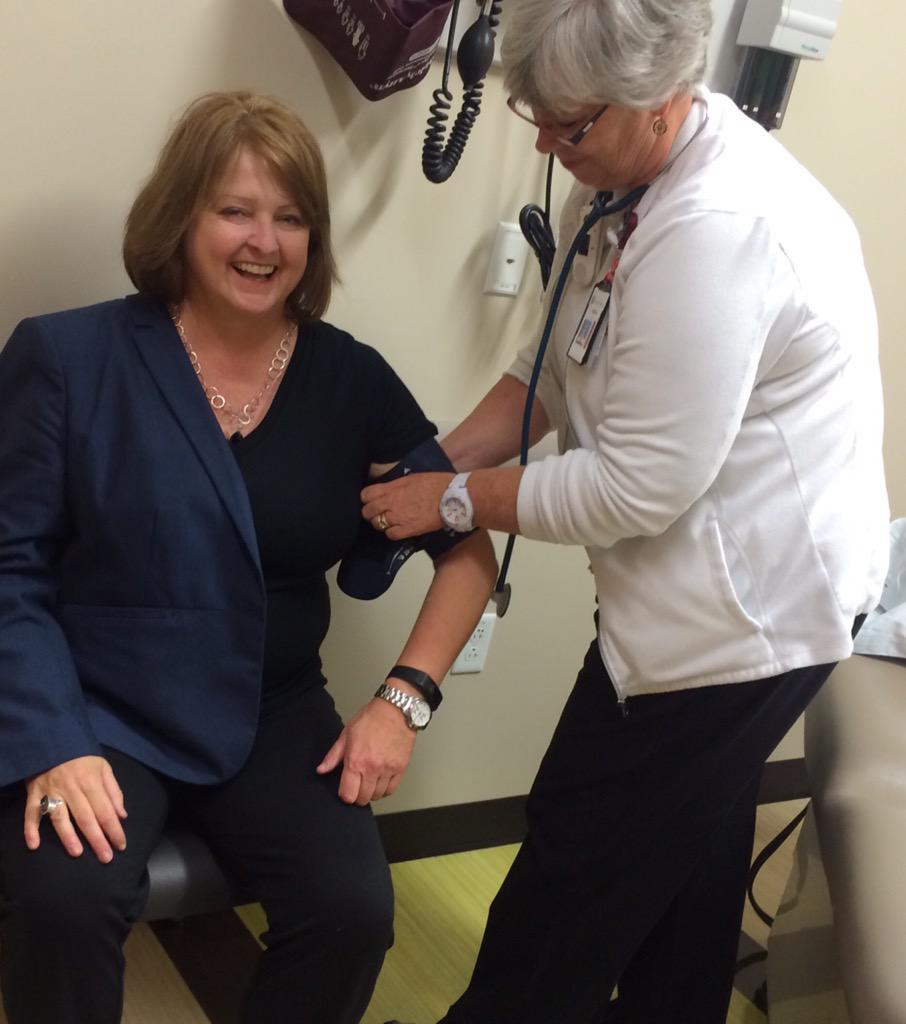 BeckyBingUT's tweet photo. Thank you #nurse Linda Herrera for checking my BP today @UofUHealthCare #SJHC @MUPDcampaign #MUPDNationalDayofAction http://t.co/AXrhLRtaKn