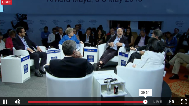 GlobalShapers's tweet photo. @JosephEStiglitz and @IsabelStMalo join #globalshaper @alancaym on the panel "Poverty to Prosperity" #ShapersLA http://t.co/cZtAtNledZ