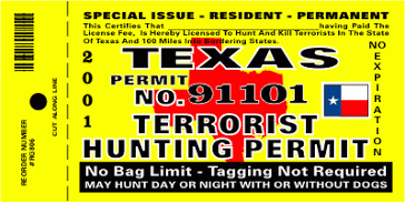 Barry_O44's tweet photo. Now Selling Terrorist Hunting Permits in Texas @SpreadButter
#TeamInfidels #BongPAC http://t.co/5GEaF8y3rZ