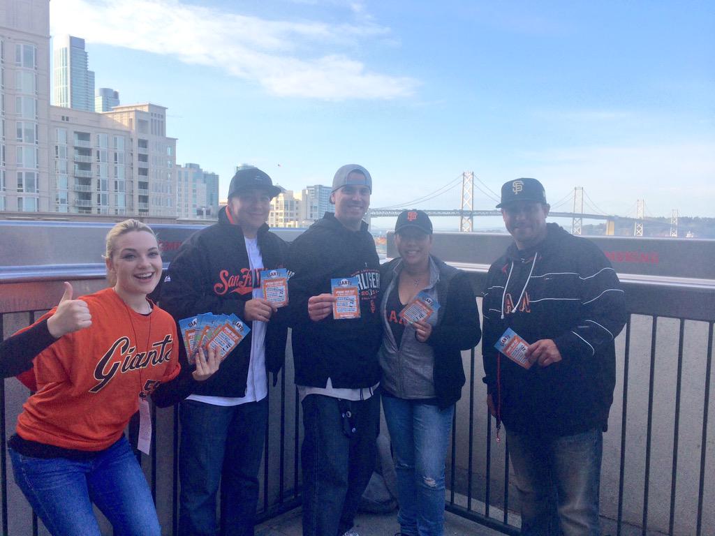 MorganVicJo's tweet photo. Happy upgraders on the way to their new seats at tonight's @SFGiants game! #ThisCouldBeYou #GetABetterView #GoSF! http://t.co/HSmedBVZAN