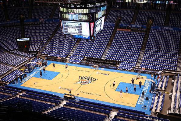sonicsman's tweet photo. #OKCThunder fans fed up. Time to move the em to #Seattle where they'll be supported. @EmptySeatsPics #FunGameToPlay http://t.co/Q5cv2IRdzk