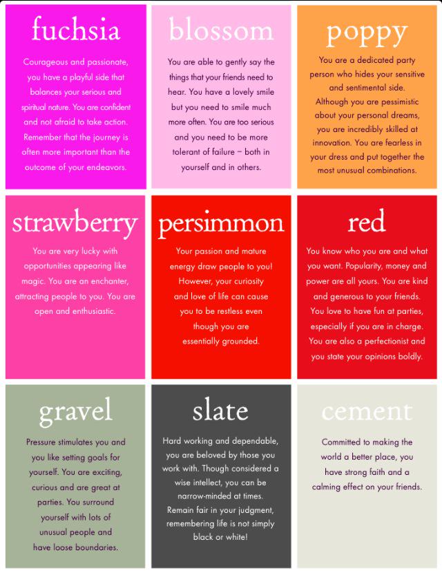 posibeaver's tweet photo. a color chart personality analyzer!! which colors do you like? http://t.co/lbN4b2Kwfz