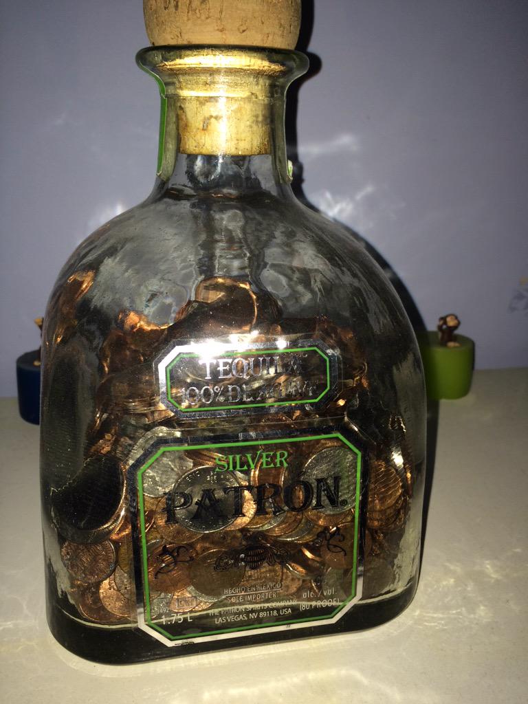 Jonathan on X: @Cody_A41 a giant @Patron bottle is my piggy bank 🙊   / X