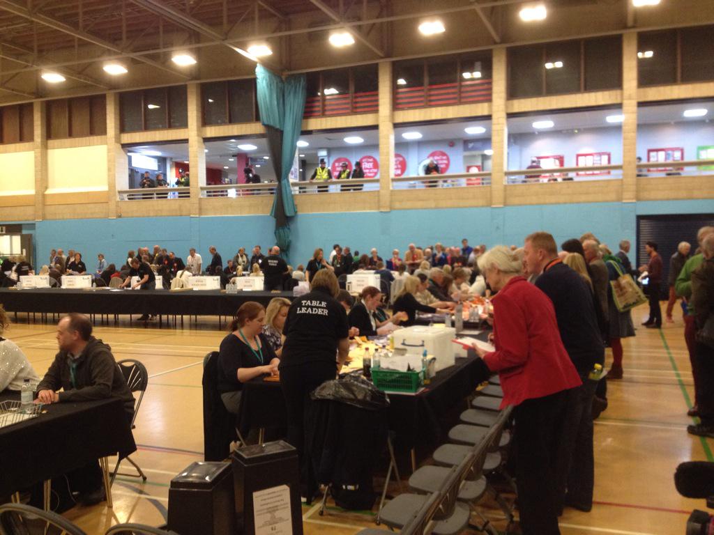 Arrived at the count in Stroud to report for <a href="/BBCGlos/">BBC Gloucestershire</a> #GE2015