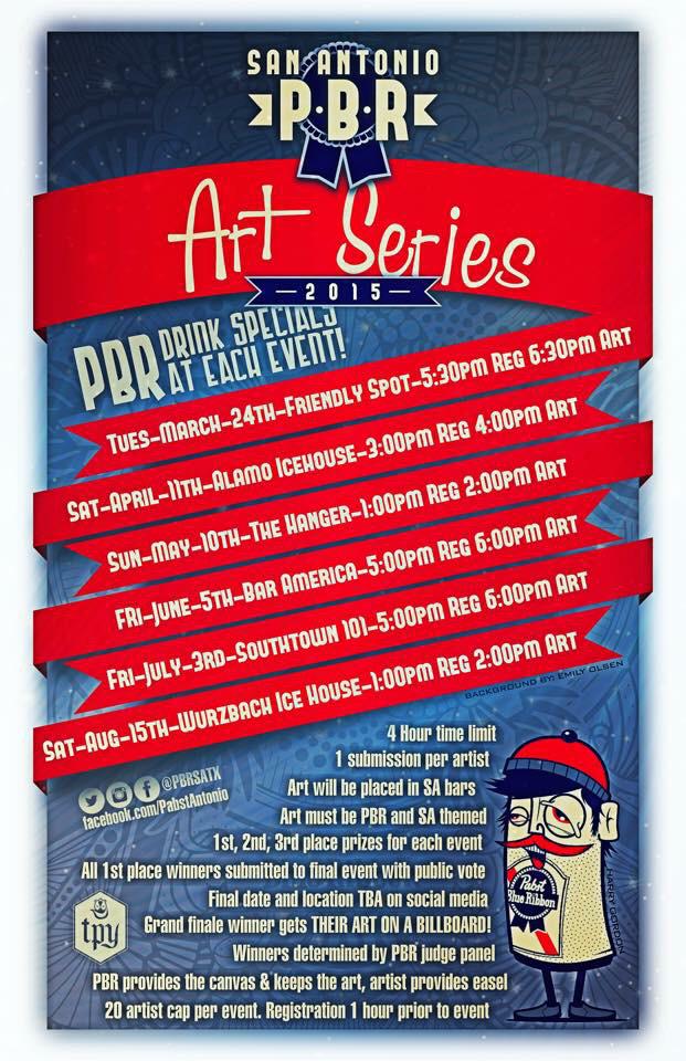 This Sunday <a href="/thehangarsa/">The Hangar</a> the #PBRArt series continues! #Satx #do210 #saart #utsa #dtsa #southtown #alamocity