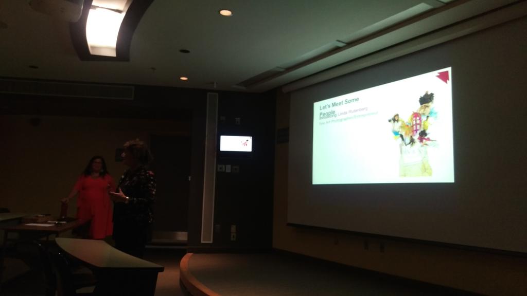 DawsonCIEE's tweet photo. #Entrepreneurs giving back in the classroom @LindaRutenberg shares her story at @DawsonVenture's AEC incubator launch http://t.co/jeaP6v15m1