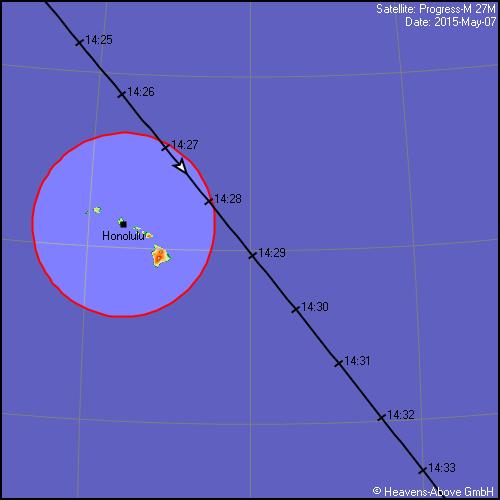 ikluft's tweet photo. #Progress59/#ProgressM27M forecast to pass Hawaii 14:27 HST near perigee. Look NE. http://t.co/CDjZngt13I