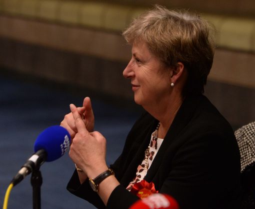 birmingham_live's tweet photo. Literally keeping her fingers crossed at the ICC! @GiselaStuart  http://t.co/bcDAEqif0g #GE2015 http://t.co/86GzEUN1lK