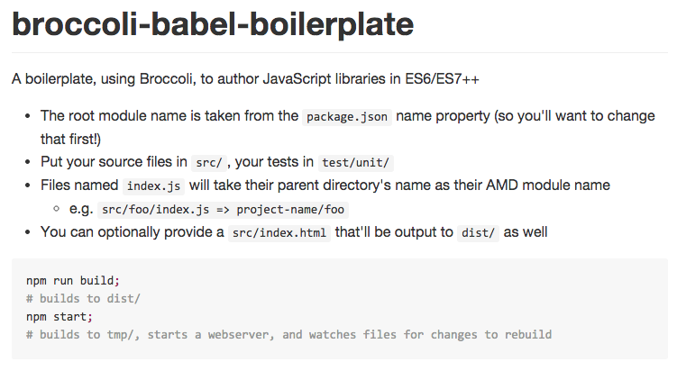 A boilerplate/template for authoring libs/custom apps in <a href="/babeljs/">Babel</a>, using broccoli/mocha/chai  github.com/jayphelps/broc…