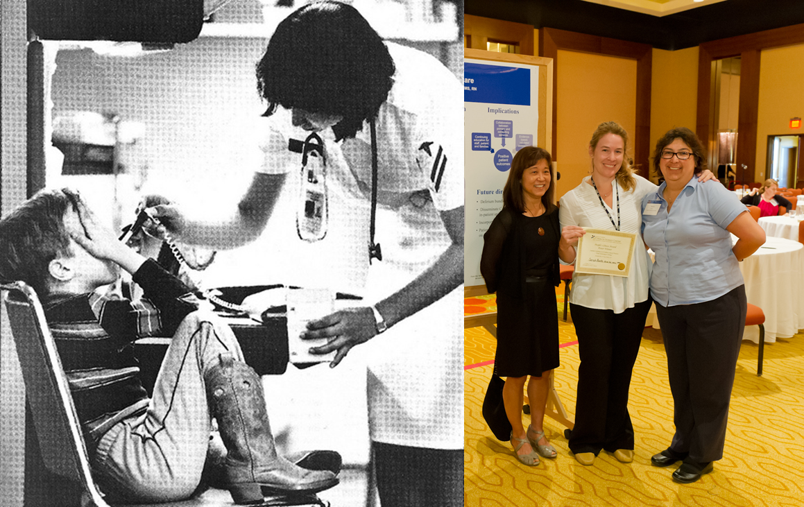DeptVetAffairs's tweet photo. #VeteranOfTheDay Denise Renfro (far right) @USNavy Corpsman #DesertStorm now works at @VAPaloAlto #NursesWeek http://t.co/JSnjwAQYrK