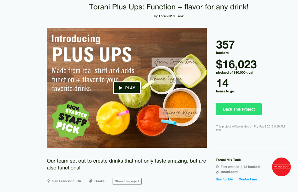 ToraniMixTank's tweet photo. 14 hrs &amp; less than $1500 away from our STRETCH GOAL on @kickstarter! Support #BlendIns now! http://t.co/sk9jXodDZk http://t.co/teR5d5aGqd