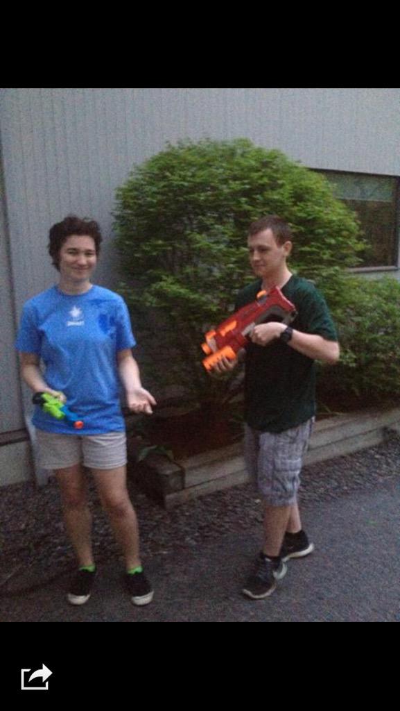 WHSSRassassins's tweet photo. Two for one to advance! Chris and sean shot catie and kelsea this afternoon http://t.co/CPntyjPMPB