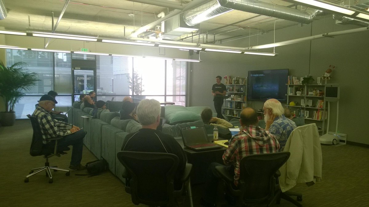 kimsk's tweet photo. Trying new #fsharp dojo, Galileo Dojo by @tihan at #sfsharp at @TachyusCorp http://t.co/F9YZlE19OE http://t.co/eqolvg2WLQ