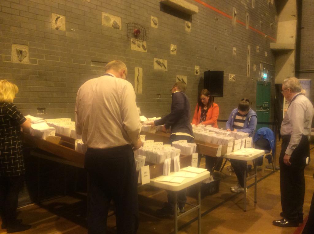 HolyheadMail's tweet photo. The Returning Officer overseeing the verification process. http://t.co/OTP3g3tX1t