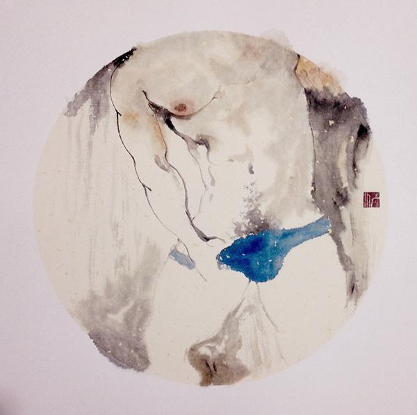 Artist Guang Ye's submission to our competition: jaw-dropping paintings of gay men in traditional Chinese style (国画)