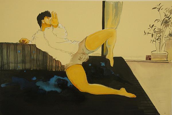 More from #Chinese #painter Guang Ye- Chinese gay men depicted with #traditional Chinese painting styles