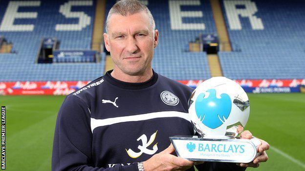 BBCSport's tweet photo. Leicester boss Nigel Pearson has been named April's Premier League manager of the month http://t.co/d3LObT2e3a #lcfc http://t.co/wHljiOEcNA
