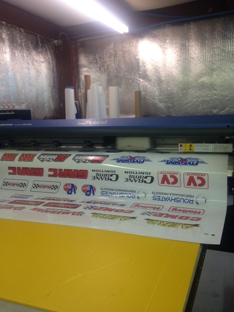 BH_DesignsGa's tweet photo. Printing contingency logos for SLM cars tour. http://t.co/7KiiYW9ogv