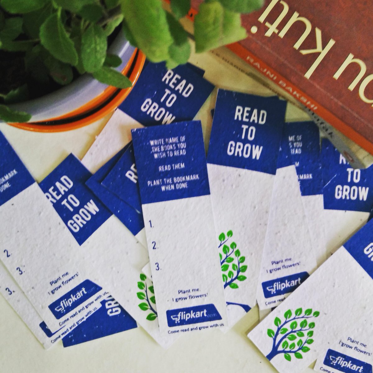 21fools's tweet photo. Hey @Flipkart, check out the sample bookmarks we made for you. They grow into a plant. http://t.co/Zj7YZJN8Vg http://t.co/mHEc3AiSON