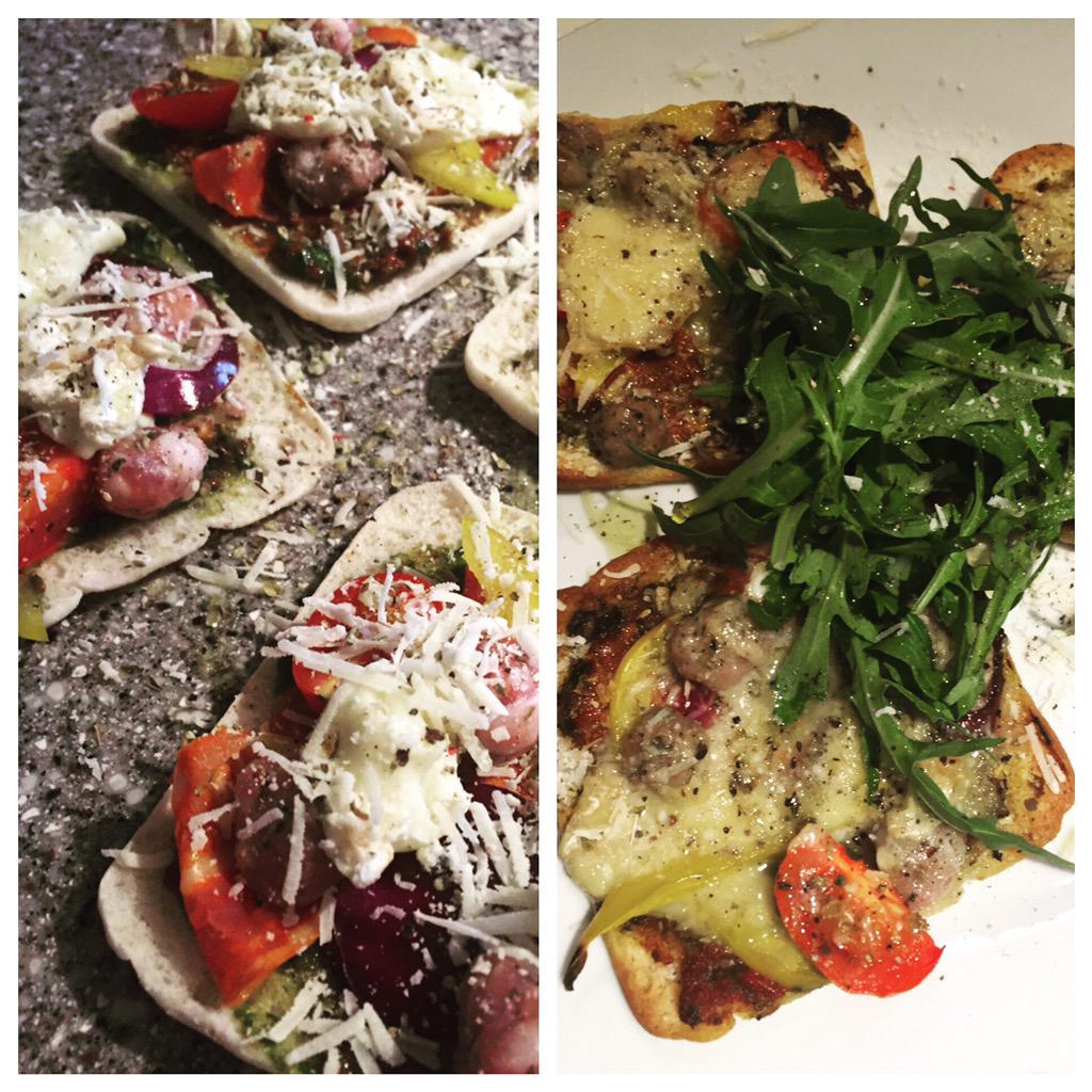 sophie_hyam's tweet photo. Supper adapted recipe mini Toulouse sausage pizza #goodfoodmagazine @bbcgoodfood #tasty #chef http://t.co/b0uwfGYK5v