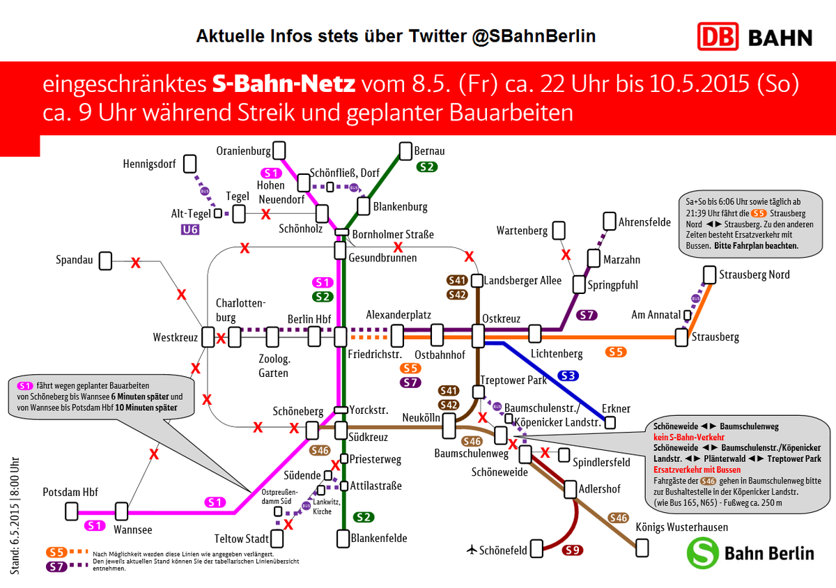 S Bahn Berlin On Twitter Vorschau Eingeschranktes S Bahn Netz