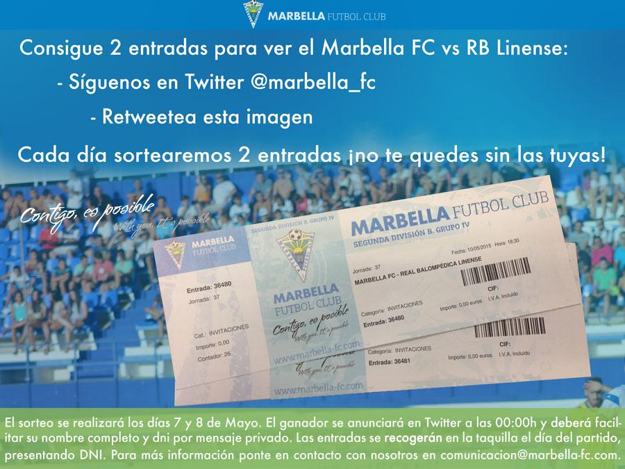 marbella_fc's tweet photo. Hoy tienes otra oportunidad de conseguir 2 entradas para el partido del domingo contra @RBL1912 ¡Haz RT y síguenos! http://t.co/XqS04GMrTf