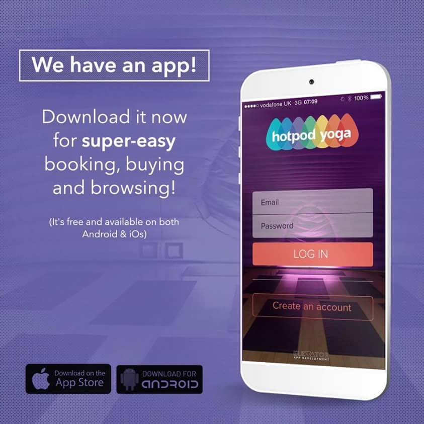 Hotpod yoga's new app went LIVE yesterday #bookingmadeEasy