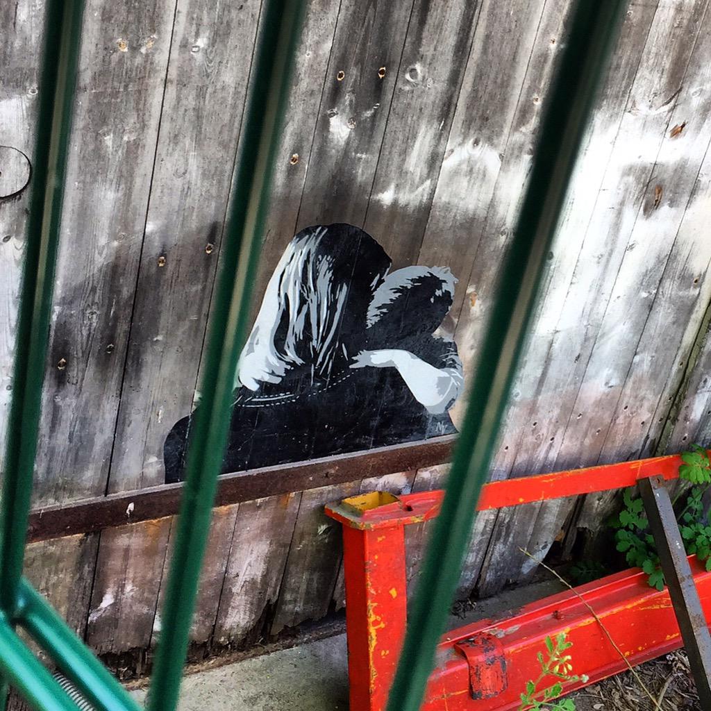 AWBLN's tweet photo. Such delicate stencil art. Along the Panke canal in Berlin Wedding. Behind the Panke Courtyards. Artist unknown. http://t.co/BeSIaF7WOf