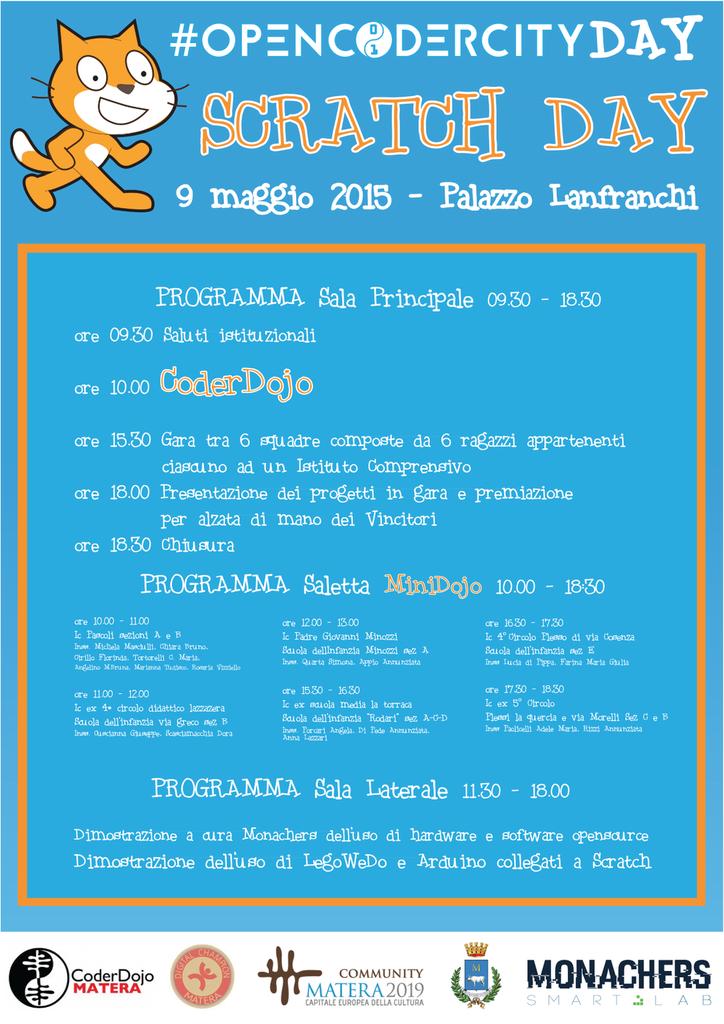 MAFlumero's tweet photo. A #mt2019 domani #opencodercityday con #ScratchDay ! Location speciale #PalazzoLsnfranchi ~ #Openmuseo @Matera2019 http://t.co/E66eQXMsYy