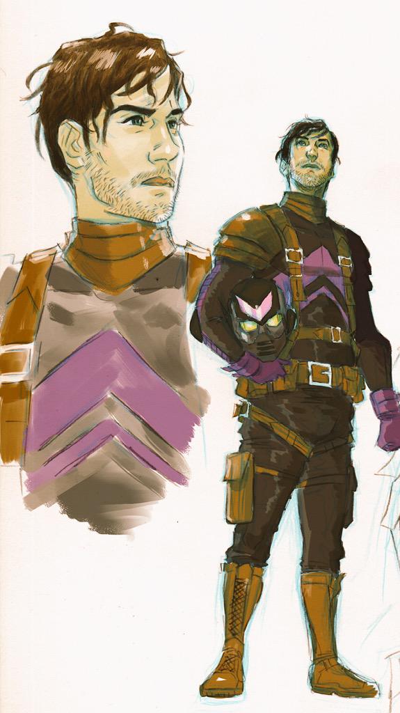 A little color for our new hero #illustration #comics #superhero #drawing #colors #wip #process #sketch