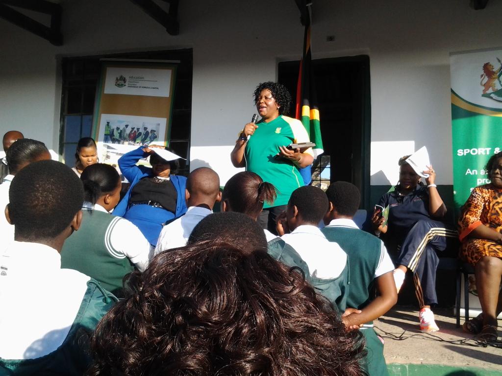 DBE_KZN's tweet photo. "You develop self esteem if you are physical active" said MEC Nkonyeni http://t.co/LMf21egVqr