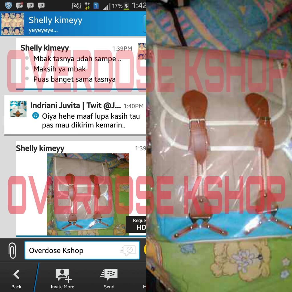 Jun2Klim's tweet photo. Testimoni pembelian "Bagpack Yoona-Love Rain" #ThanksforOrder #ThanksforTrusting #OverdoseKshopTesti http://t.co/JD4URhLa19