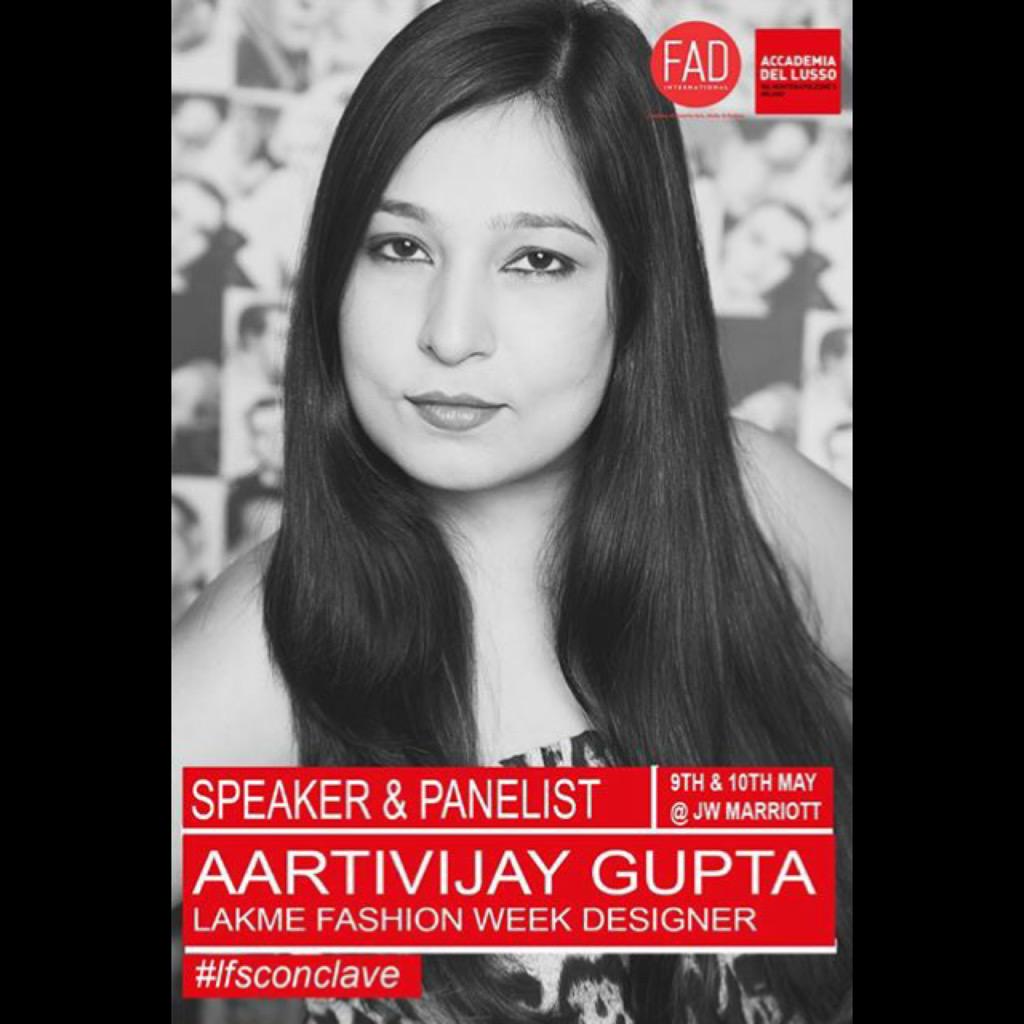 fadacademy's tweet photo. Couturier @aartivijaygupta talks about Fashion Startups - The Gen Next at the #LFSConclave on 9th May http://t.co/ggzYODvQud