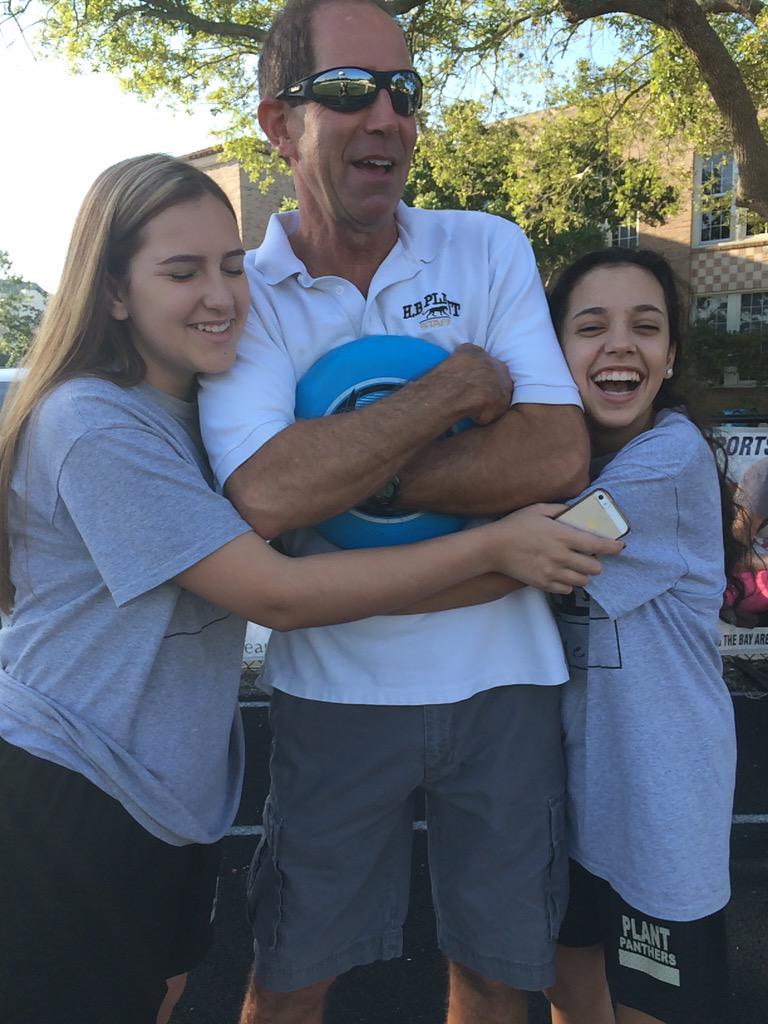 roysrunningals1's tweet photo. coach getting some love from gabby and danae! http://t.co/Rciz5wNQtZ