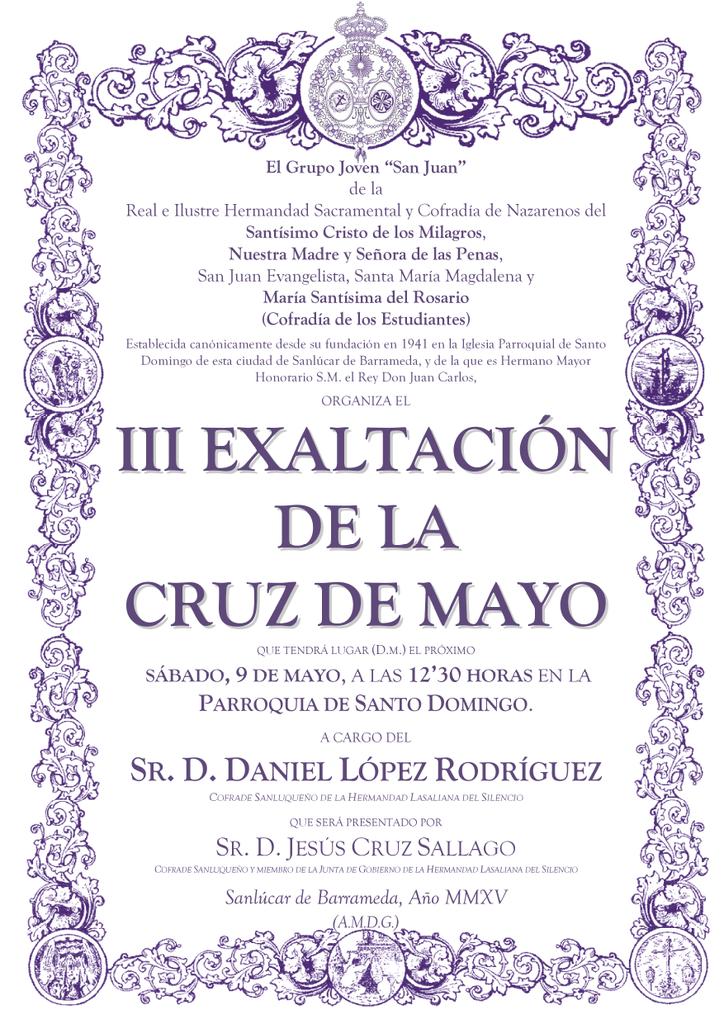 Estudiantes_SB's tweet photo. Mañana, a las 12'30 horas en la Parroquia de Santo Domingo, III EXALTACIÓN DE LA CRUZ DE MAYO. @Dani_menuito http://t.co/LmZ6rLqh4z